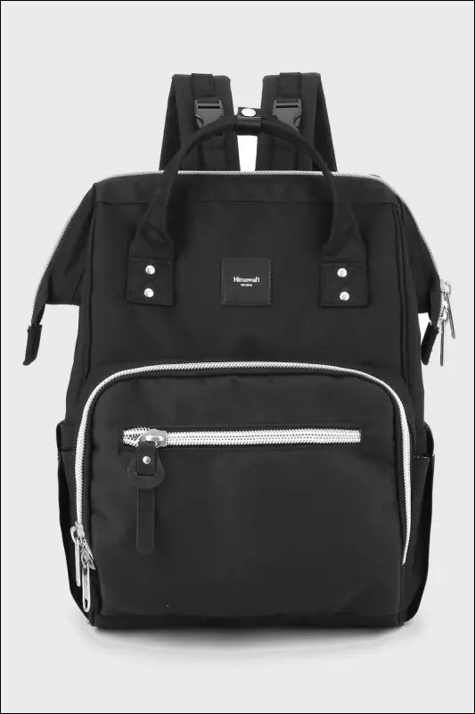 Himawari Waterproof Canvas Backpack Bag with Side Pockets - Black / One Size - bag