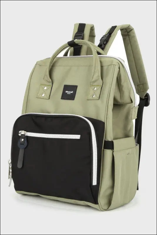 Himawari Waterproof Canvas Backpack Bag with Side Pockets - Green / One Size - bag