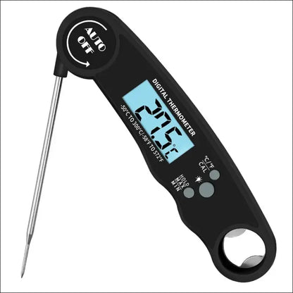 Household Barbecue and Baking Kitchen Meat Folding Portable Digital Thermometer Probe - black - portable digital