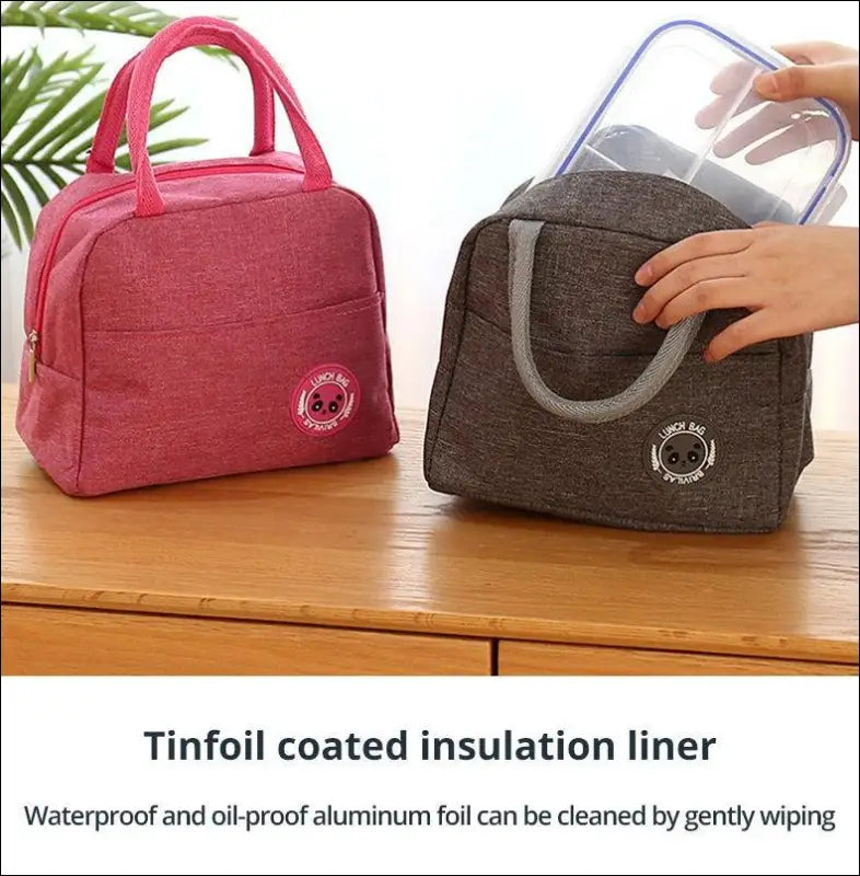 ’Insulated Lunch Bag – Durable Bento Meal Pack with Aluminum Foil Lining for Hot & Cold Food Storage!’ - bag