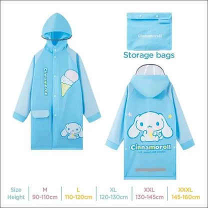 Japanese Anime Kids Raincoat – Waterproof Hooded Poncho for Girls & Boys Perfect Walking Cycling Outdoor Adventures