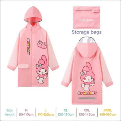 Japanese Anime Kids Raincoat – Waterproof Hooded Poncho for Girls & Boys Perfect Walking Cycling Outdoor Adventures