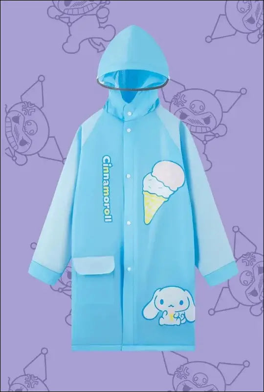 Japanese Anime Kids Raincoat – Waterproof Hooded Poncho for Girls & Boys Perfect Walking Cycling Outdoor Adventures