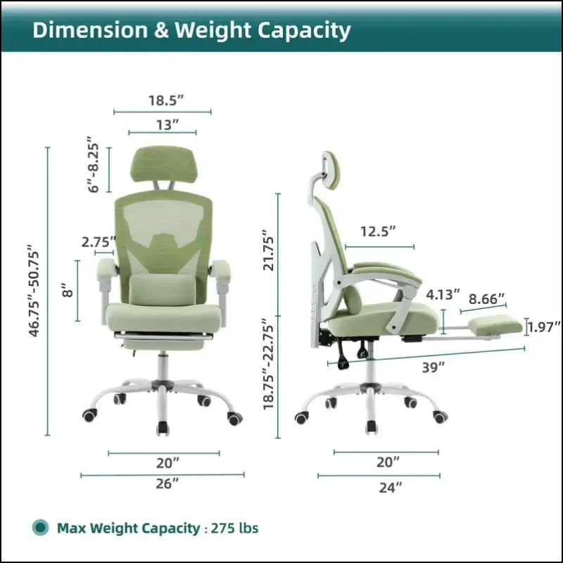 ’JHK Ergonomic High Back Mesh Office Chair with Lumbar Support – Reclining Swivel Desk for Home & Computer Workstation’