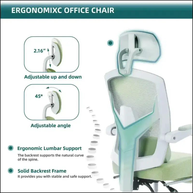 ’JHK Ergonomic High Back Mesh Office Chair with Lumbar Support – Reclining Swivel Desk for Home & Computer Workstation’