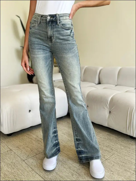 Judy Blue Full Size Mid Rise Flare Jeans - Medium / 0/24