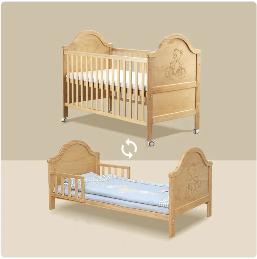 Multi-Function Pine Baby Bed