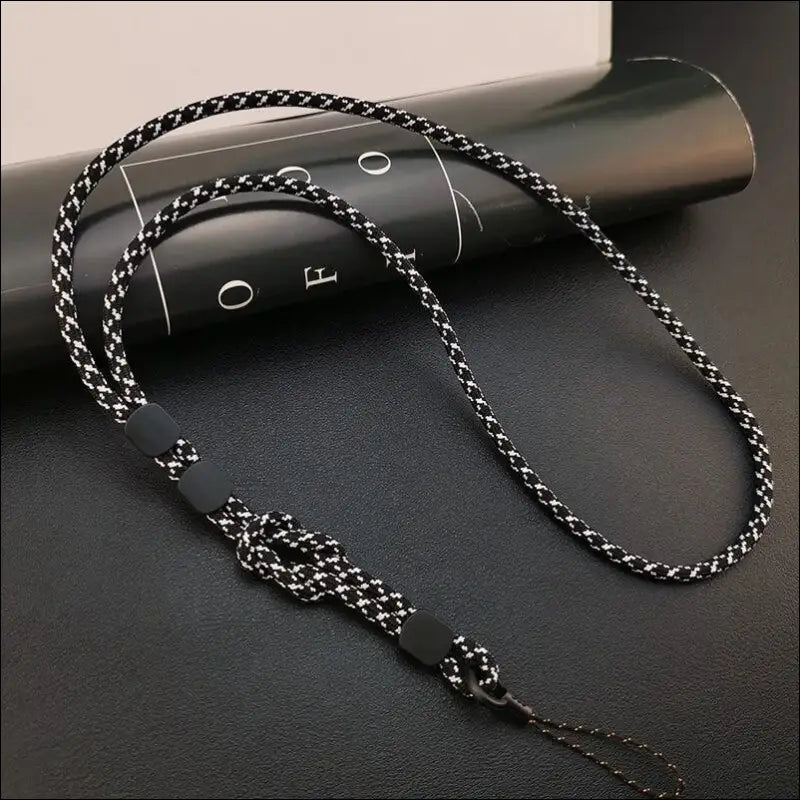 Lanyard Cell Phone Wrist Hand Strap Cord to Hang the Mobile Rope for Smartphone Shoulder Chain Key iPhone - Black