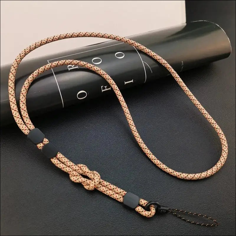 Lanyard Cell Phone Wrist Hand Strap Cord to Hang the Mobile Rope for Smartphone Shoulder Chain Key iPhone - Golden