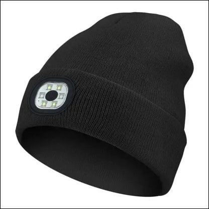 LED Beanie Hat with Light Unisex Warm Winter USB Rechargeable Headlamp Cap Knitted Night Lighted Flashlight