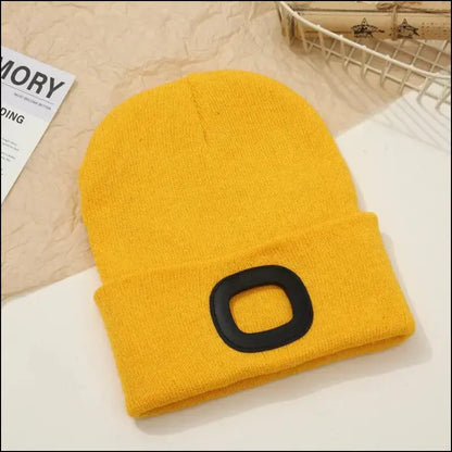 LED Beanie Hat with Light Unisex Warm Winter USB Rechargeable Headlamp Cap Knitted Night Lighted Flashlight