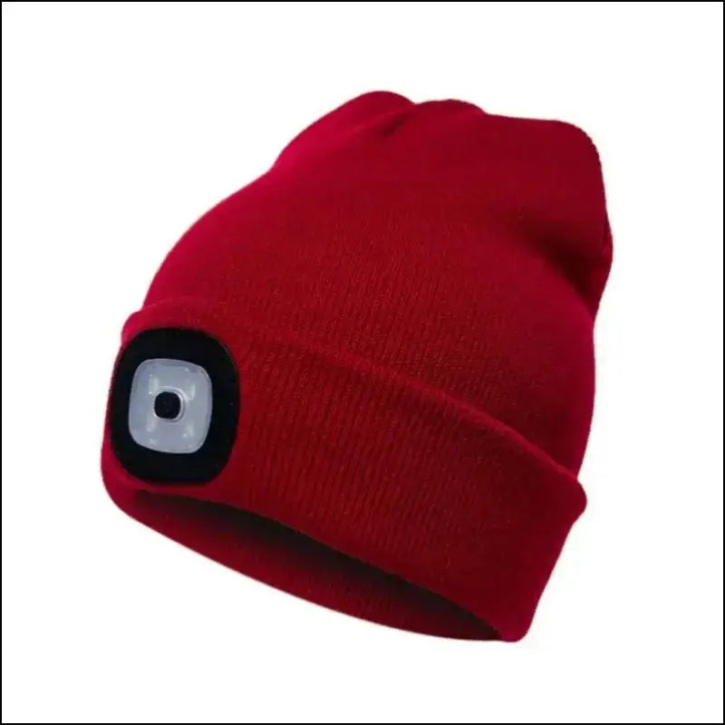 LED Beanie Hat with Light Unisex Warm Winter USB Rechargeable Headlamp Cap Knitted Night Lighted Flashlight