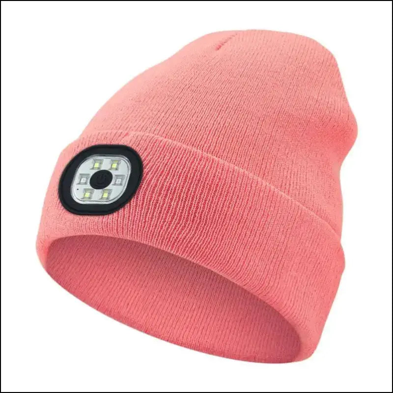 LED Beanie Hat with Light Unisex Warm Winter USB Rechargeable Headlamp Cap Knitted Night Lighted Flashlight