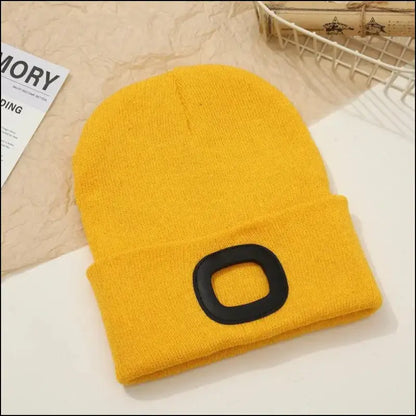 LED Beanie Hat with Light Unisex Warm Winter USB Rechargeable Headlamp Cap Knitted Night Lighted Flashlight