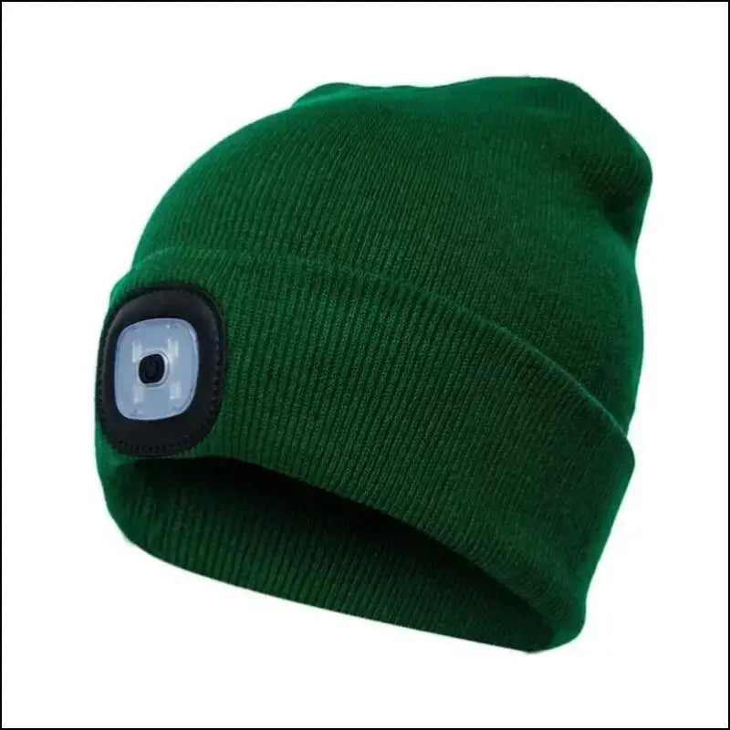 LED Beanie Hat with Light Unisex Warm Winter USB Rechargeable Headlamp Cap Knitted Night Lighted Flashlight