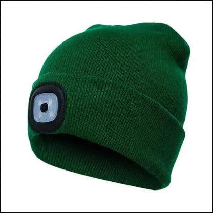 LED Beanie Hat with Light Unisex Warm Winter USB Rechargeable Headlamp Cap Knitted Night Lighted Flashlight