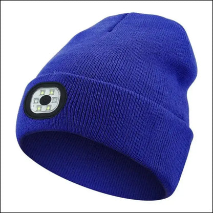 LED Beanie Hat with Light Unisex Warm Winter USB Rechargeable Headlamp Cap Knitted Night Lighted Flashlight