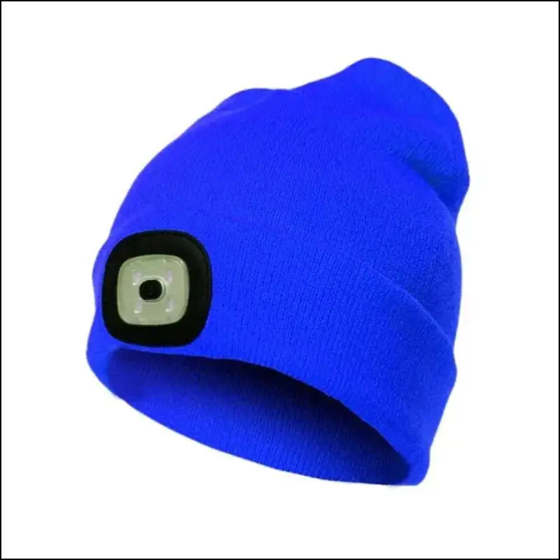 LED Beanie Hat with Light Unisex Warm Winter USB Rechargeable Headlamp Cap Knitted Night Lighted Flashlight