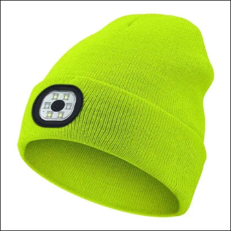 LED Beanie Hat with Light Unisex Warm Winter USB Rechargeable Headlamp Cap Knitted Night Lighted Flashlight