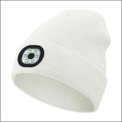 LED Beanie Hat with Light Unisex Warm Winter USB Rechargeable Headlamp Cap Knitted Night Lighted Flashlight