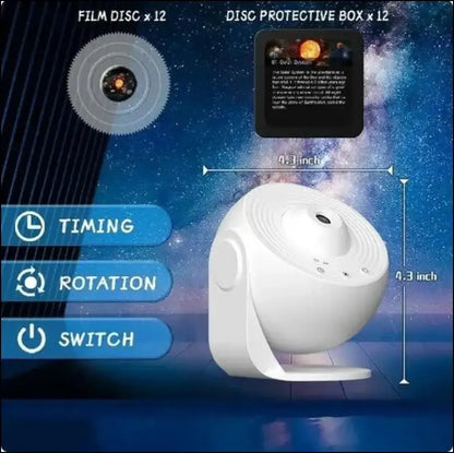 LED Galaxy Projector Night Light | 360° Rotating Starry Sky Lamp | Planetarium Room Decor & Kids Gift - Rotate