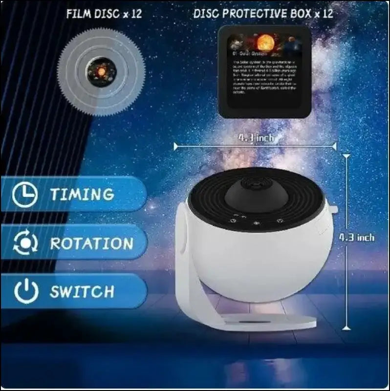 LED Galaxy Projector Night Light | 360° Rotating Starry Sky Lamp | Planetarium Room Decor & Kids Gift - Rotate