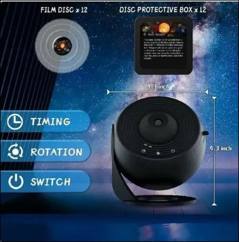 LED Galaxy Projector Night Light | 360° Rotating Starry Sky Lamp | Planetarium Room Decor & Kids Gift - Rotate