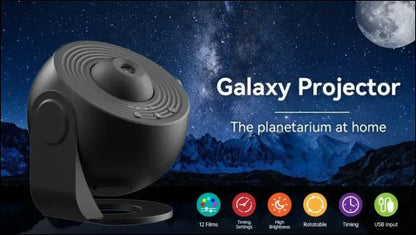 LED Galaxy Projector Night Light | 360° Rotating Starry Sky Lamp | Planetarium Room Decor & Kids Gift - Rotate