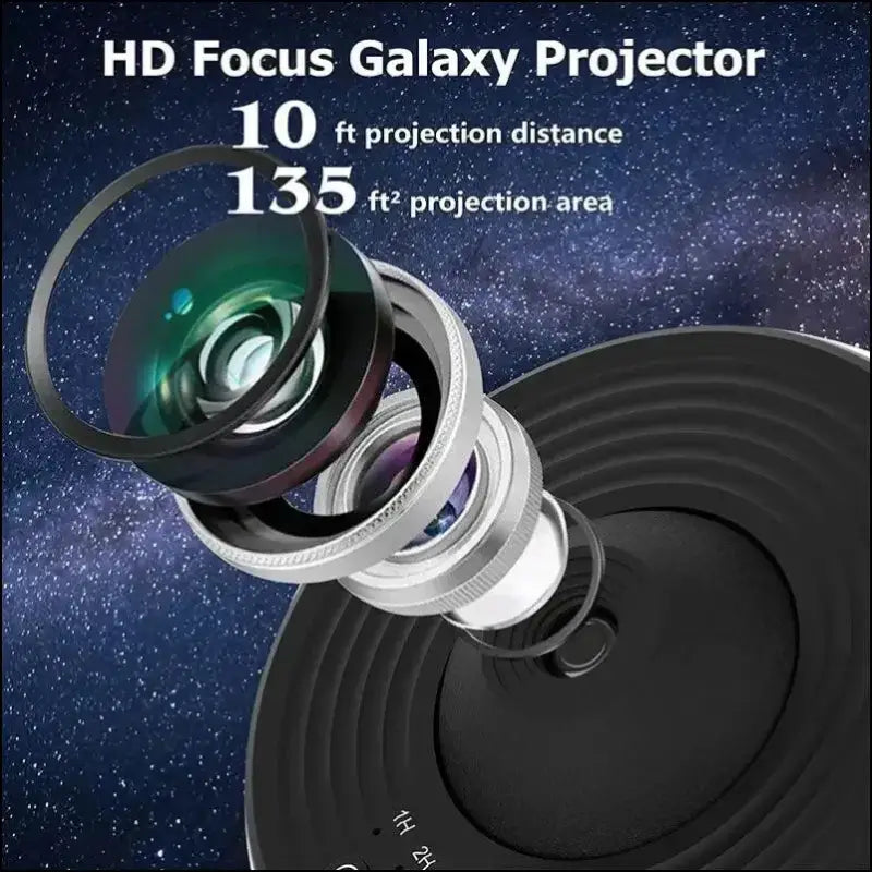 LED Galaxy Projector Night Light | 360° Rotating Starry Sky Lamp | Planetarium Room Decor & Kids Gift - Rotate