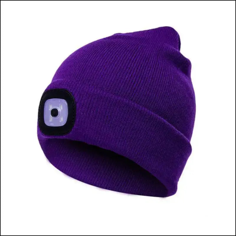 Led Light Knitted Hat Warm Elastic Beanie Autumn Winter Outdoor Sports Night Hiking Fishing Camping Glow Bonnet Unisex