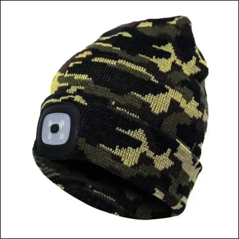 Led Light Knitted Hat Warm Elastic Beanie Autumn Winter Outdoor Sports Night Hiking Fishing Camping Glow Bonnet Unisex