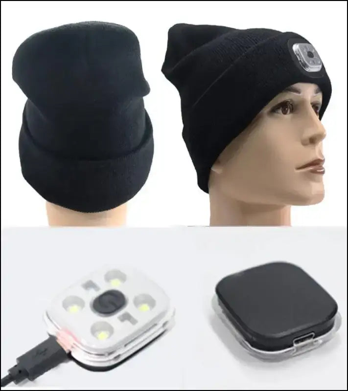 Led Light Knitted Hat Warm Elastic Beanie Autumn Winter Outdoor Sports Night Hiking Fishing Camping Glow Bonnet Unisex