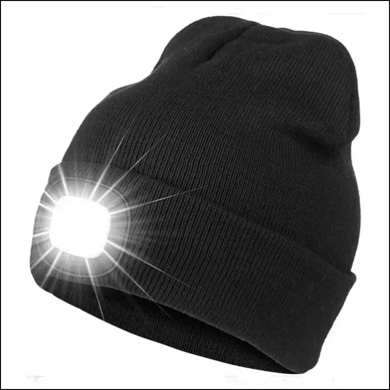 Led Light Knitted Hat Warm Elastic Beanie Autumn Winter Outdoor Sports Night Hiking Fishing Camping Glow Bonnet Unisex