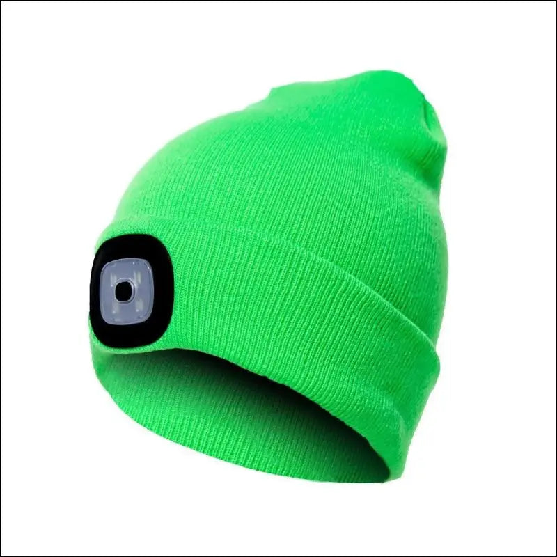 Led Light Knitted Hat Warm Elastic Beanie Autumn Winter Outdoor Sports Night Hiking Fishing Camping Glow Bonnet Unisex