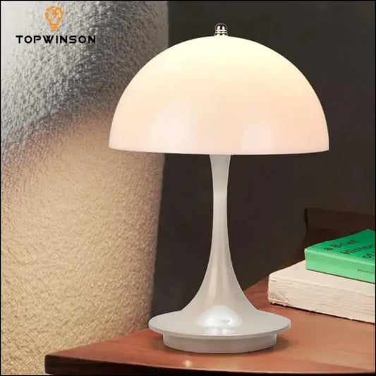 LED Mushroom Table Lamp - Portable USB Charging Dimmable Flower Bud for Bedroom & Bedside - mushroom small table lamp