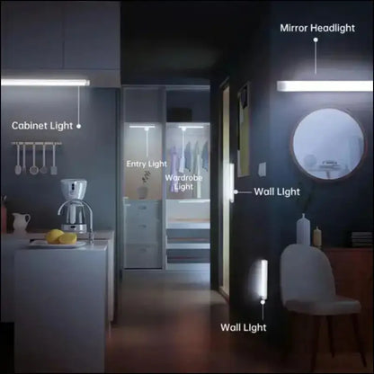 LED Night Light with Motion Sensor | Wireless USB Rechargeable Cabinet Wardrobe Lamp for Kitchen and Home Lighting