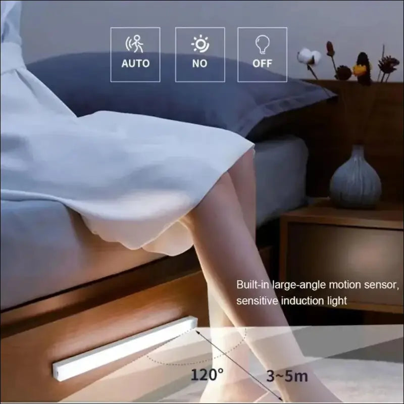 LED Night Light with Motion Sensor | Wireless USB Rechargeable Cabinet Wardrobe Lamp for Kitchen and Home Lighting