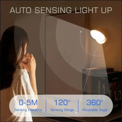 LED Night Light with USB Charging | Intelligent Human Induction Motion Sensor Lamp for Bedside Cabinet and Wardrobe