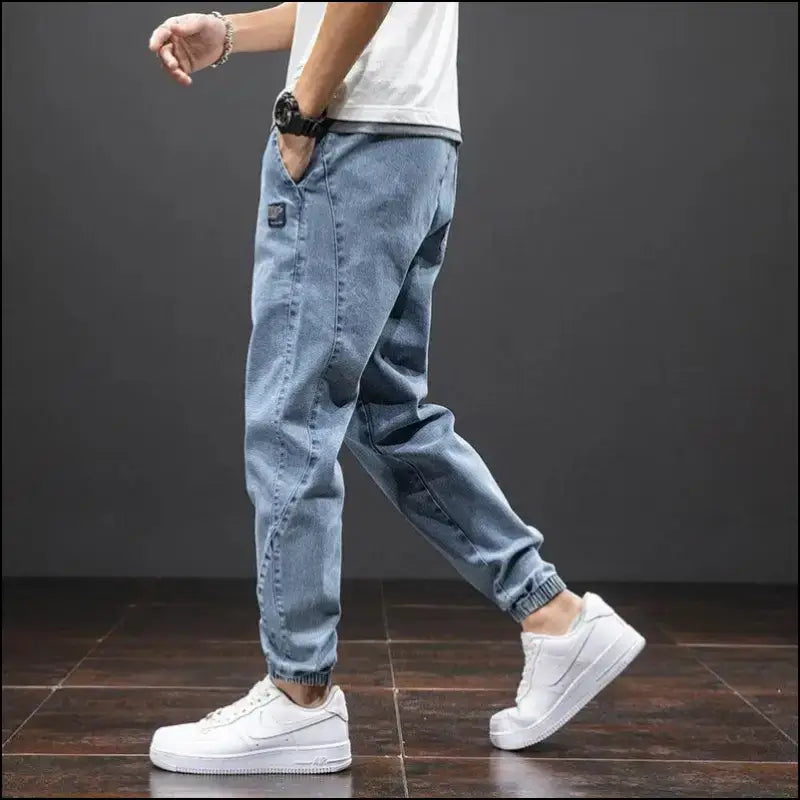 Men’s Cargo Jeans - Black Blue Streetwear Denim Jogger Pants Baggy Harem Plus Size 6XL-8XL Spring Summer Fashion