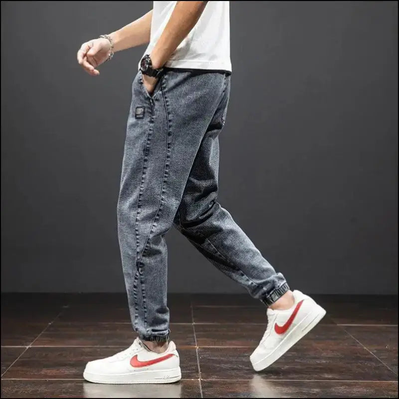 Men’s Cargo Jeans - Black Blue Streetwear Denim Jogger Pants Baggy Harem Plus Size 6XL-8XL Spring Summer Fashion