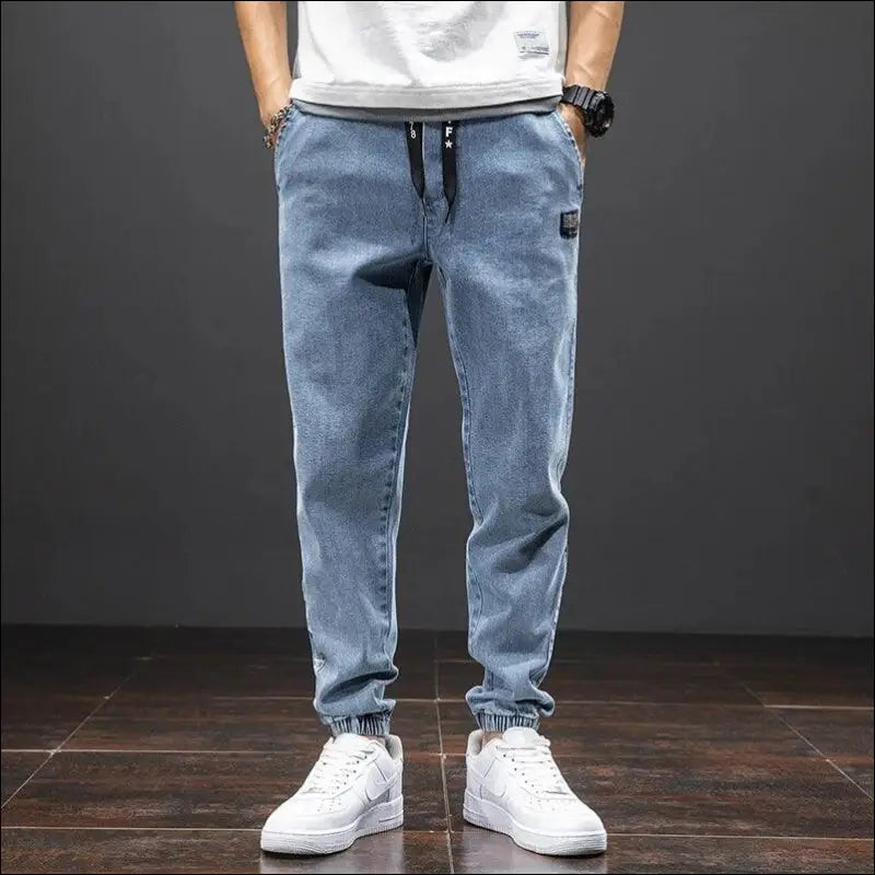 Men’s Cargo Jeans - Black Blue Streetwear Denim Jogger Pants Baggy Harem Plus Size 6XL-8XL Spring Summer Fashion