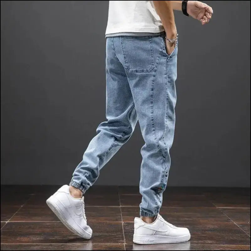 Men’s Cargo Jeans - Black Blue Streetwear Denim Jogger Pants Baggy Harem Plus Size 6XL-8XL Spring Summer Fashion