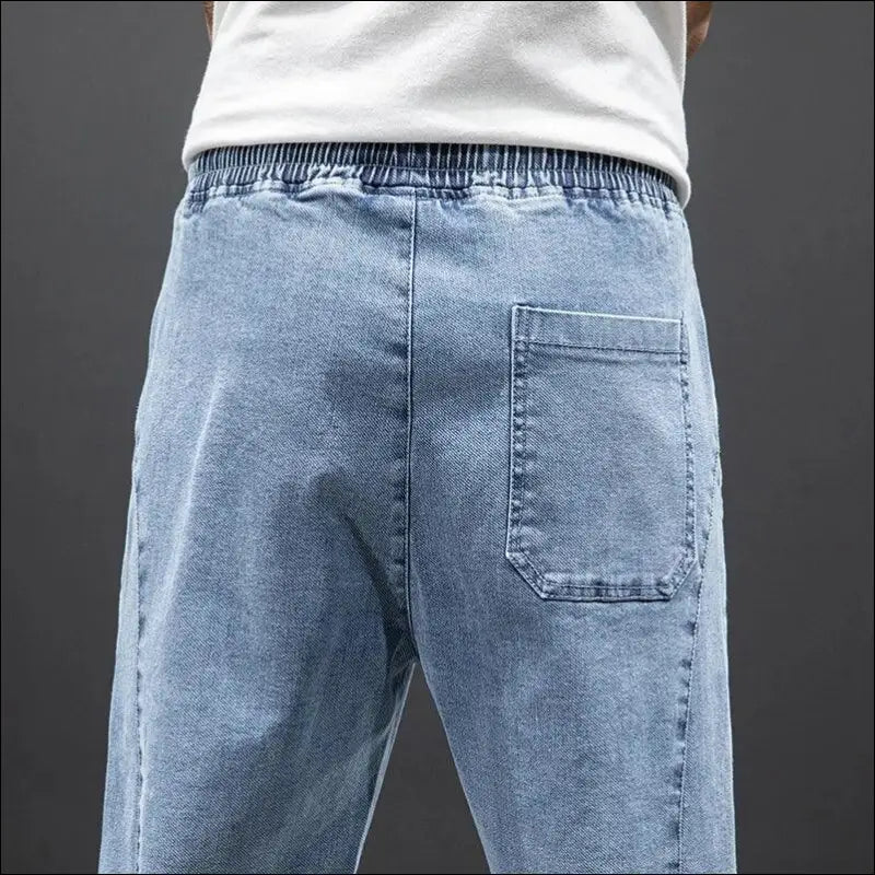 Men’s Cargo Jeans - Black Blue Streetwear Denim Jogger Pants Baggy Harem Plus Size 6XL-8XL Spring Summer Fashion