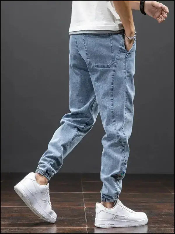 Men’s Cargo Jeans - Black Blue Streetwear Denim Jogger Pants Baggy Harem Plus Size 6XL-8XL Spring Summer Fashion