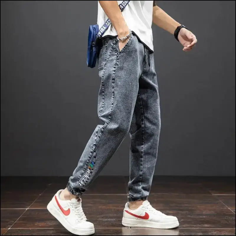 Men’s Cargo Jeans - Black Blue Streetwear Denim Jogger Pants Baggy Harem Plus Size 6XL-8XL Spring Summer Fashion