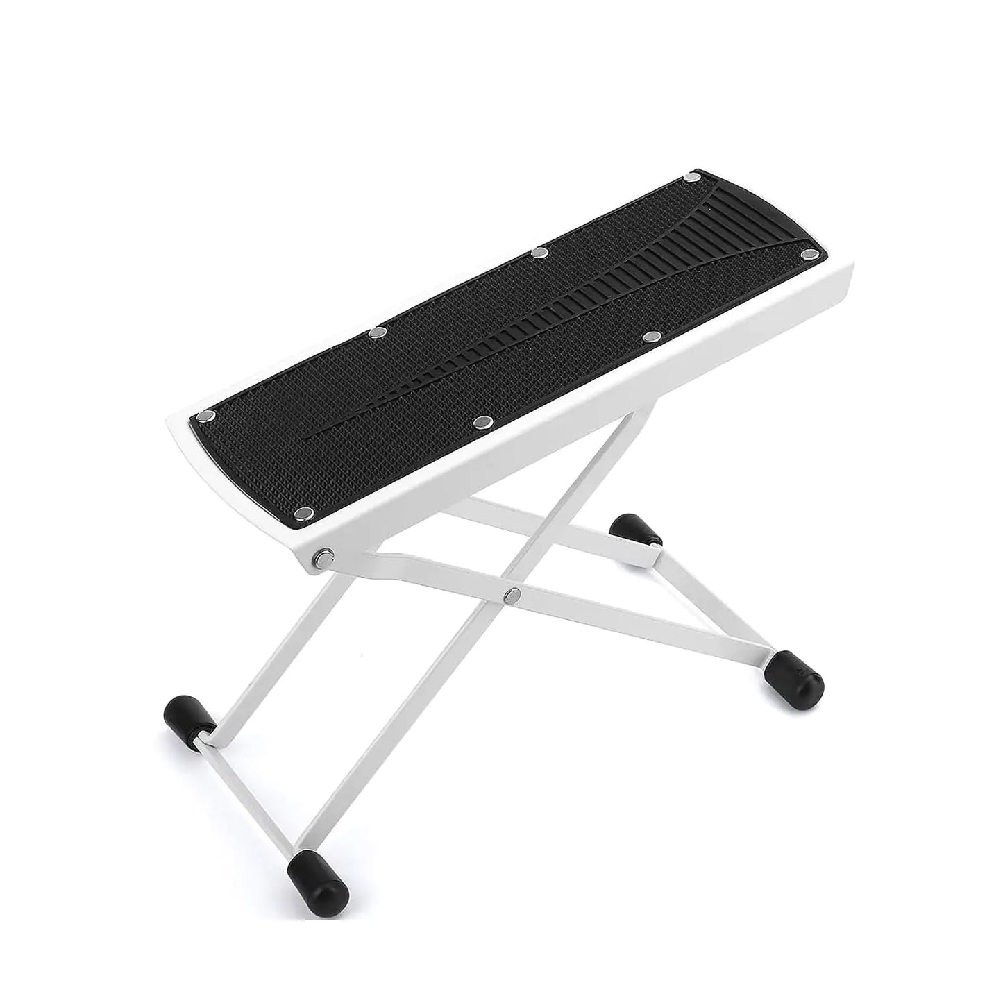 5Core Guitar Foot Stool Height Adjustable Folding Leg Rest Classical Footrest WHITE