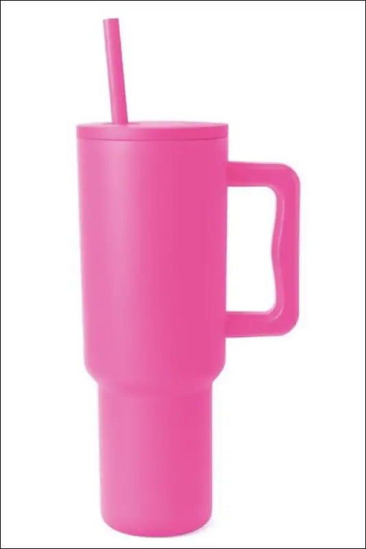 Monochromatic Stainless Steel Tumbler with Matching Straw