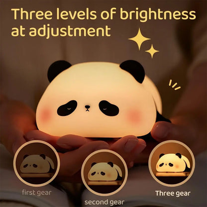 LED Night Lights Cute Sheep Panda Rabbit Silicone Lamp