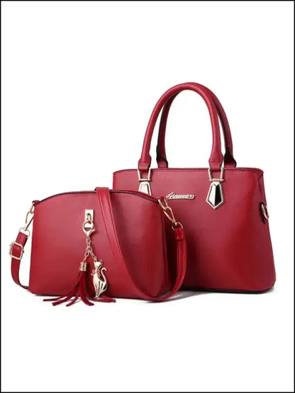 New Style Women’s Handbag - Simple Korean Shoulder Bag Messenger Tote Elegant Mother - Burgundy / L - women’s handbag