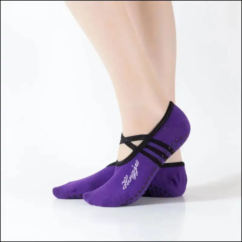 ’Non-Slip Yoga Socks with Grips & Straps for Women | Perfect Ballet Pilates Fitness Gym and Dance | Comfortable Sport